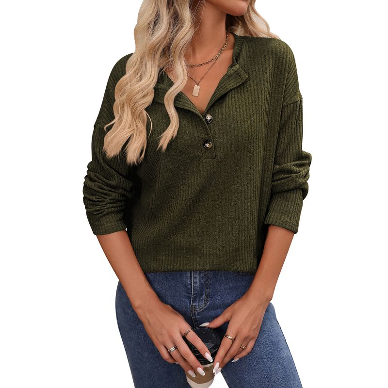 BLWOENS - Polera de manga larga de primavera y otoño para mujeres - Verde