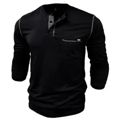 BLWOENS - Polera de manga larga para hombres en primavera y otoño - Negro