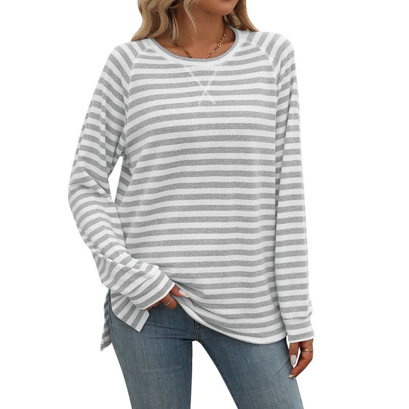 BLWOENS - Polera de manga larga para mujeres - Gris