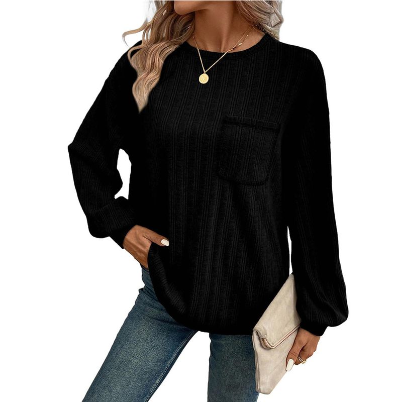 BLWOENS - Polera de manga larga para mujeres - Negro