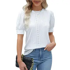 BLWOENS - Polera de manga corta de verano para mujeres - Blanco