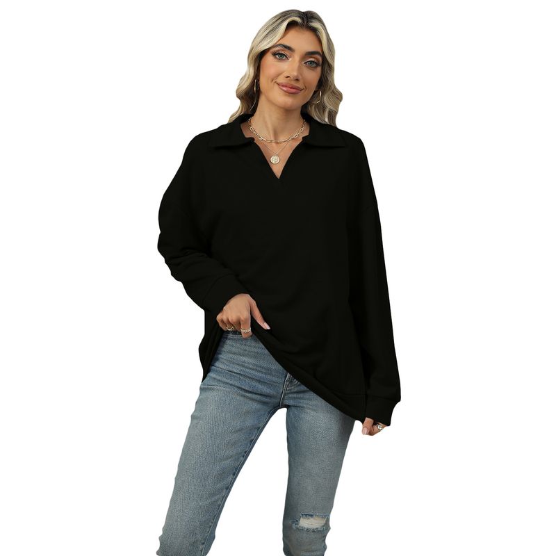 BLWOENS - Polera de manga larga de primavera y otoño para mujeres - Negro