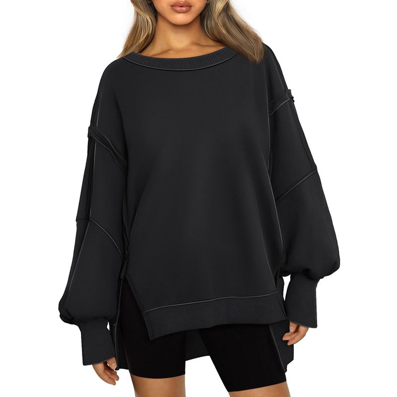 BLWOENS - Polera de manga larga de primavera y otoño para mujeres - Negro