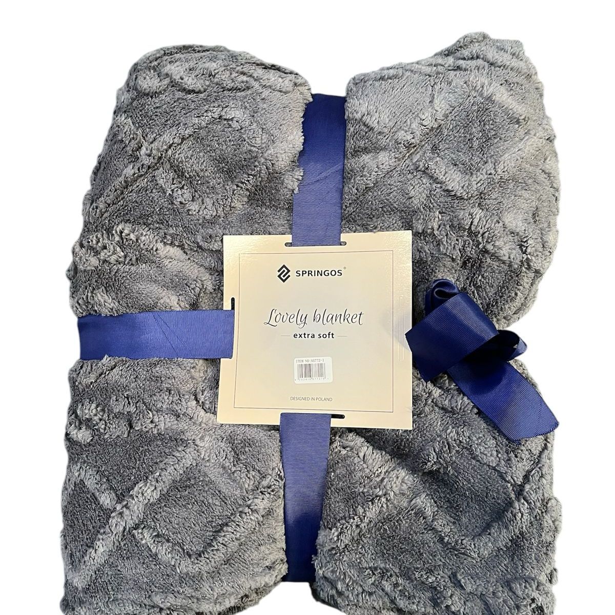 GENERICO - Frazada Con Chiporro Plush Texturizada 200x230 Manta Suave Gris