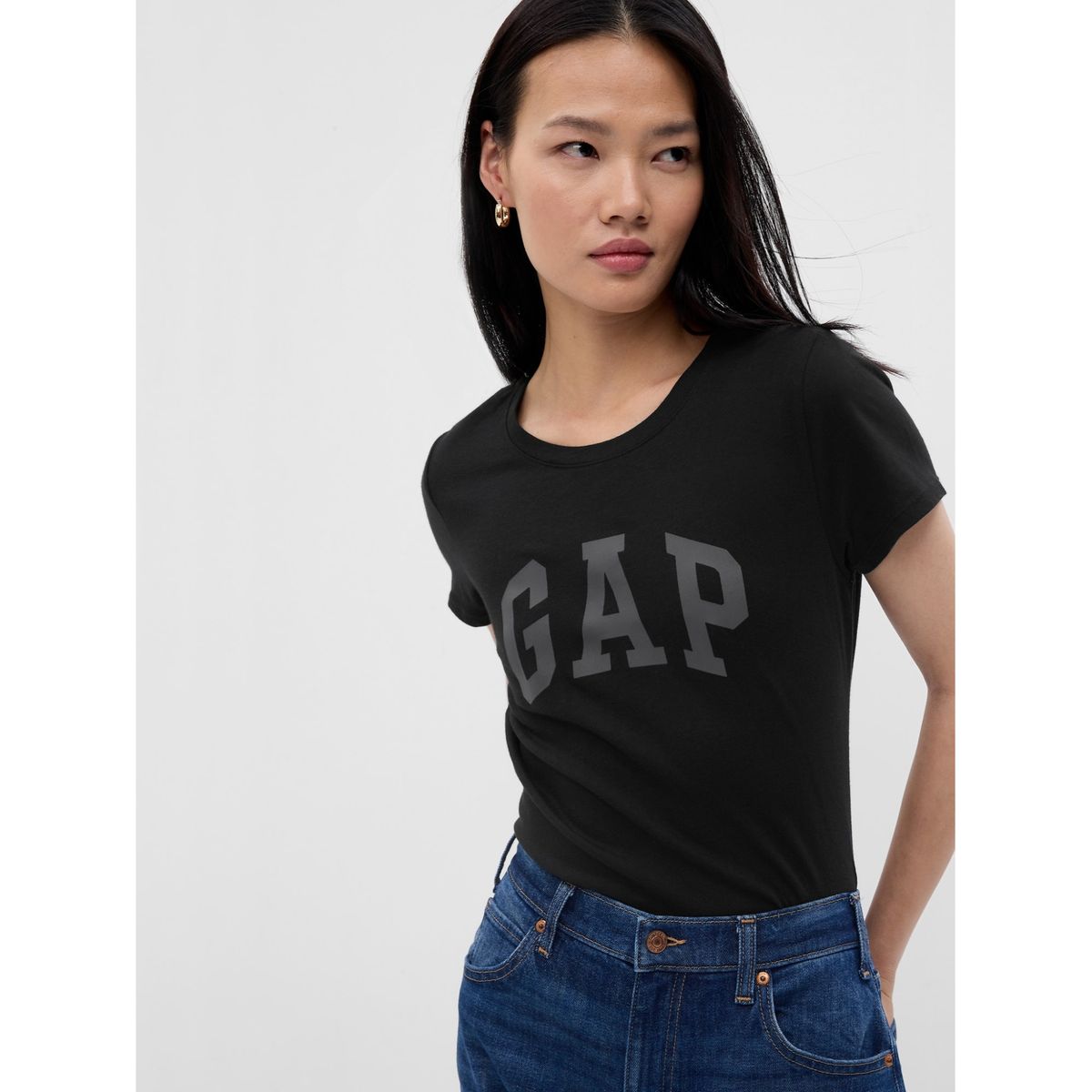 GAP - Polera Mujer GAP Classic Manga Corta Negro