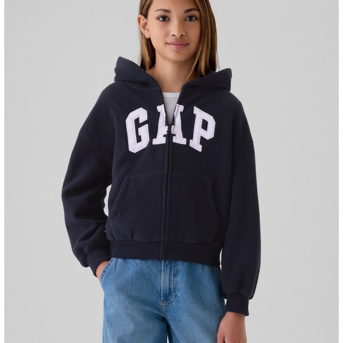 GAP - Polar Niña Logo Con Cierre Azul GAP