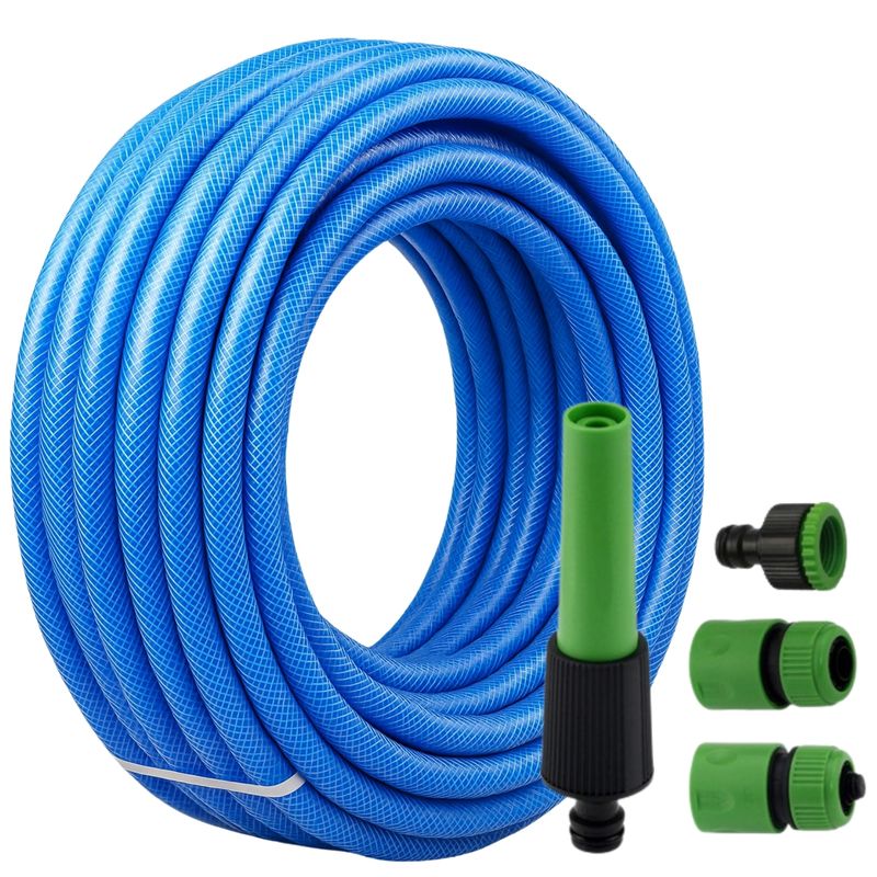 DICAS - Manguera Para Jardin Con Malla Antitorsión ½ 20 Mt Con Accesorios
