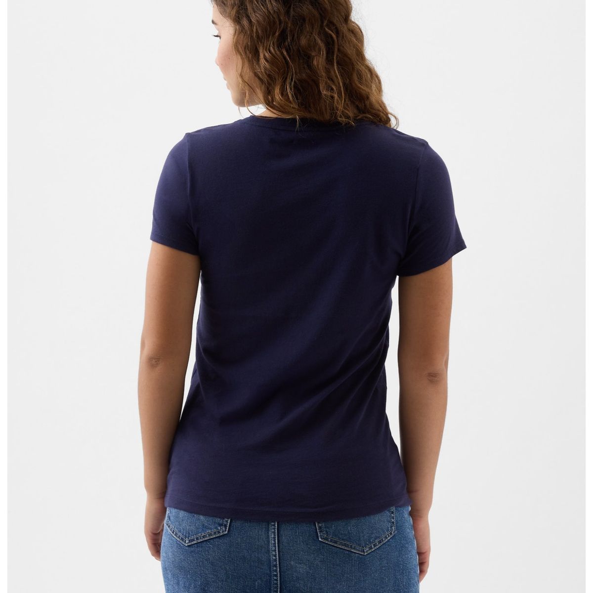 GAP - Polera Mujer Classic Manga Corta Azul GAP