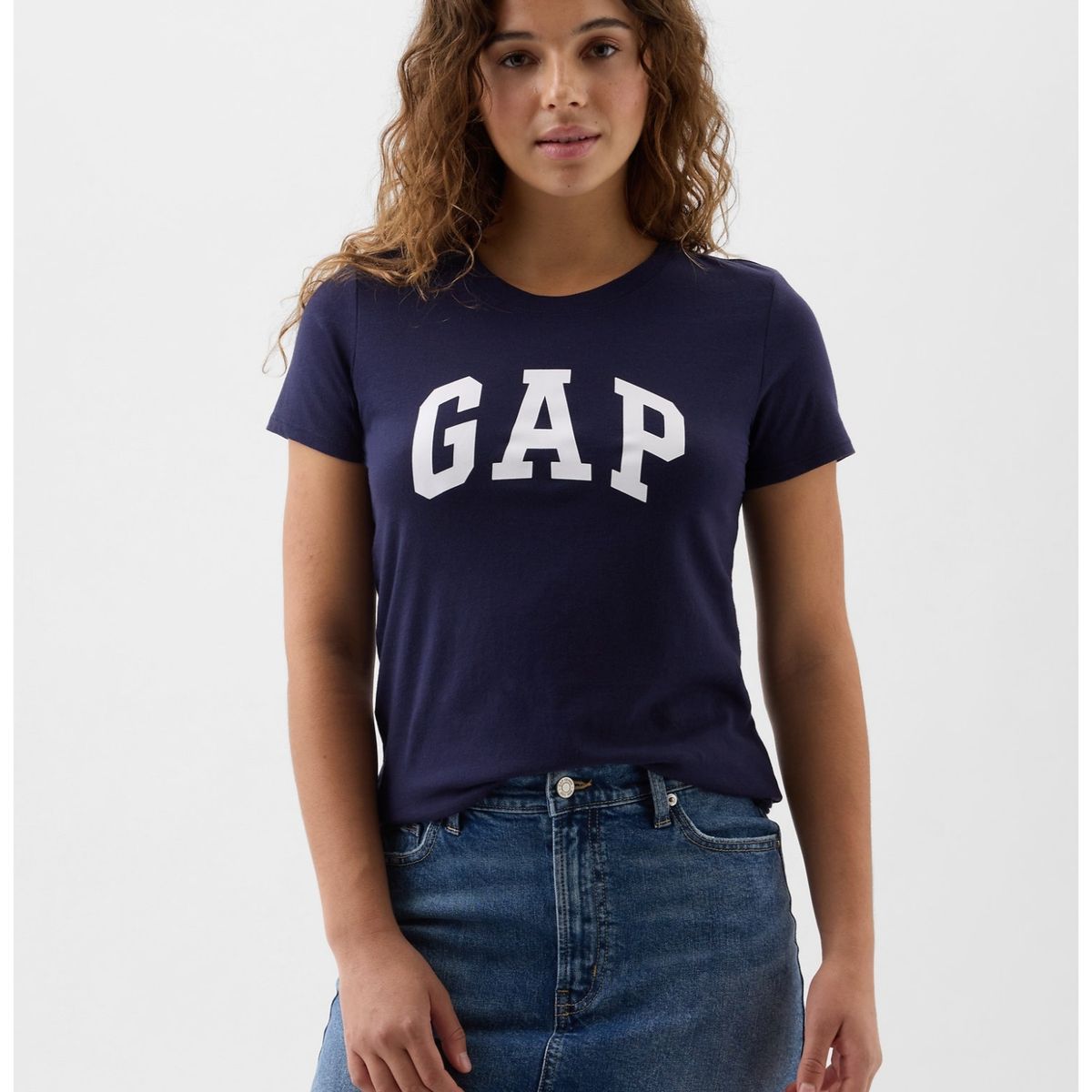GAP - Polera Mujer Classic Manga Corta Azul GAP