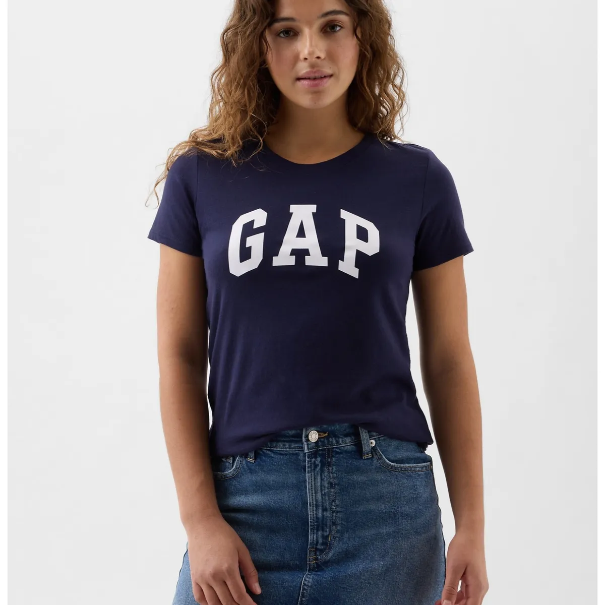 GAP - Polera Mujer Classic Manga Corta Azul GAP