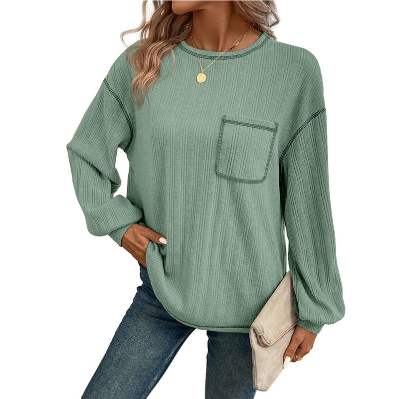BLWOENS - Polera de manga larga para mujeres - Verde