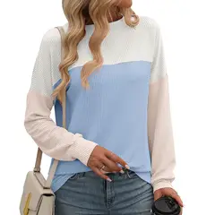 BLWOENS - Polera de manga larga para mujeres - Azul