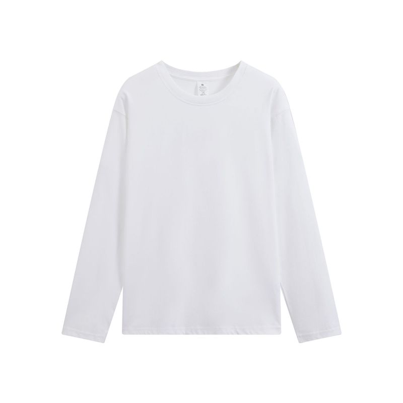 BLWOENS - polera de manga larga para hombres y mujeres en primavera y otoño - Blanco