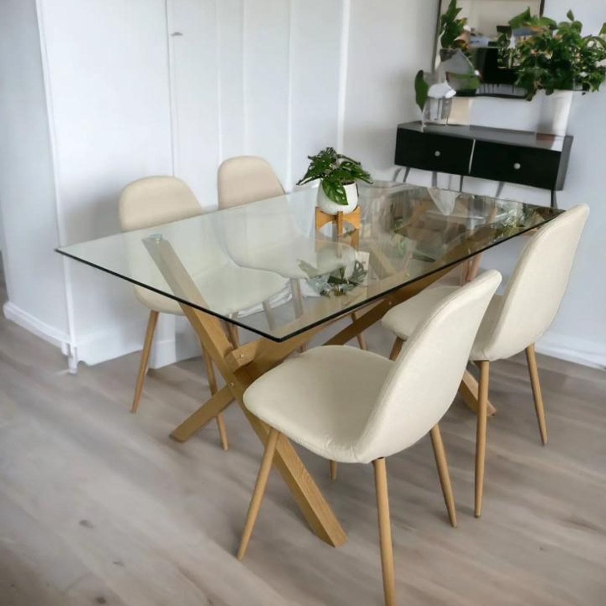 GENERICO - Comedor Asturias Lino Blanco-Crudo  - 6 Puestos…