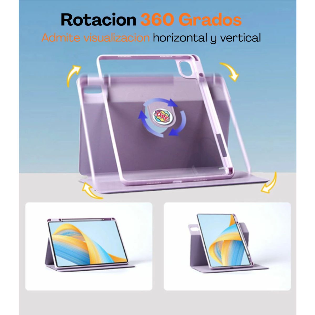 GENERICO - Carcasa Funda 360° Para iPad 10ma gen iPad 11 A16 Lila