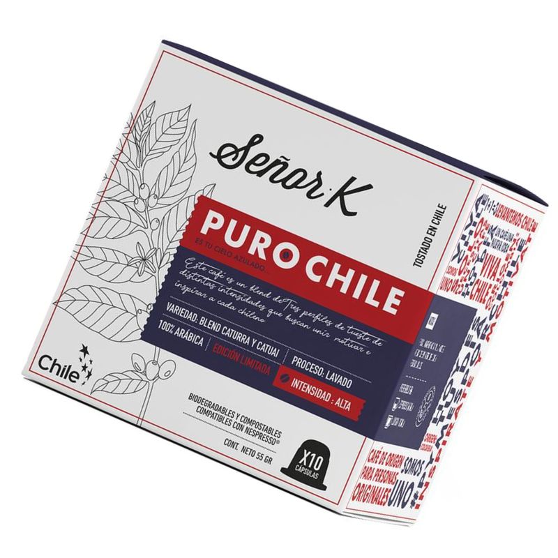 SEÑOR K - Capsulas Nespresso Blend Puro Chile x10 Cafe  - Blanco