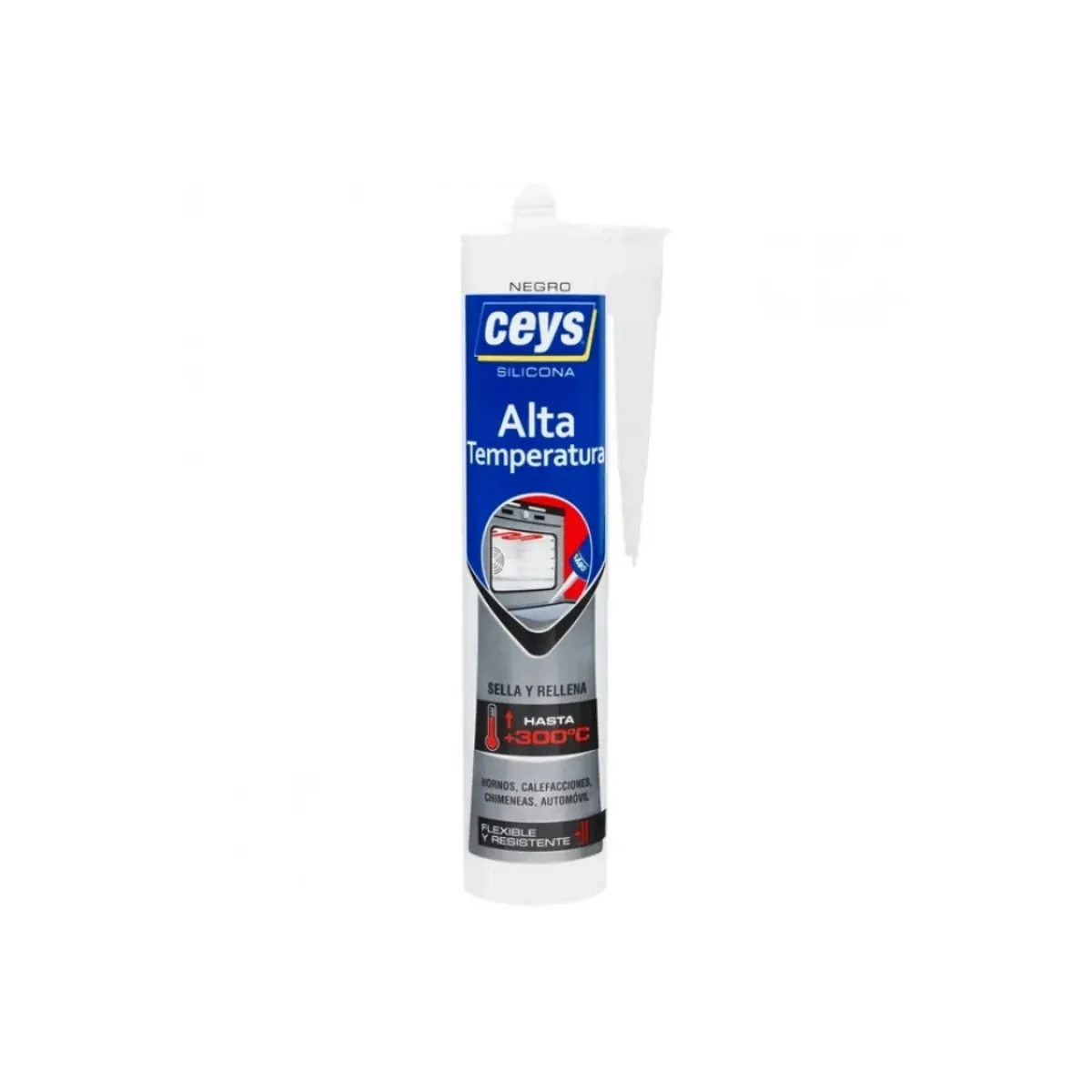 GENERICO - Silicona alta temperatura negra 280ml Ceys