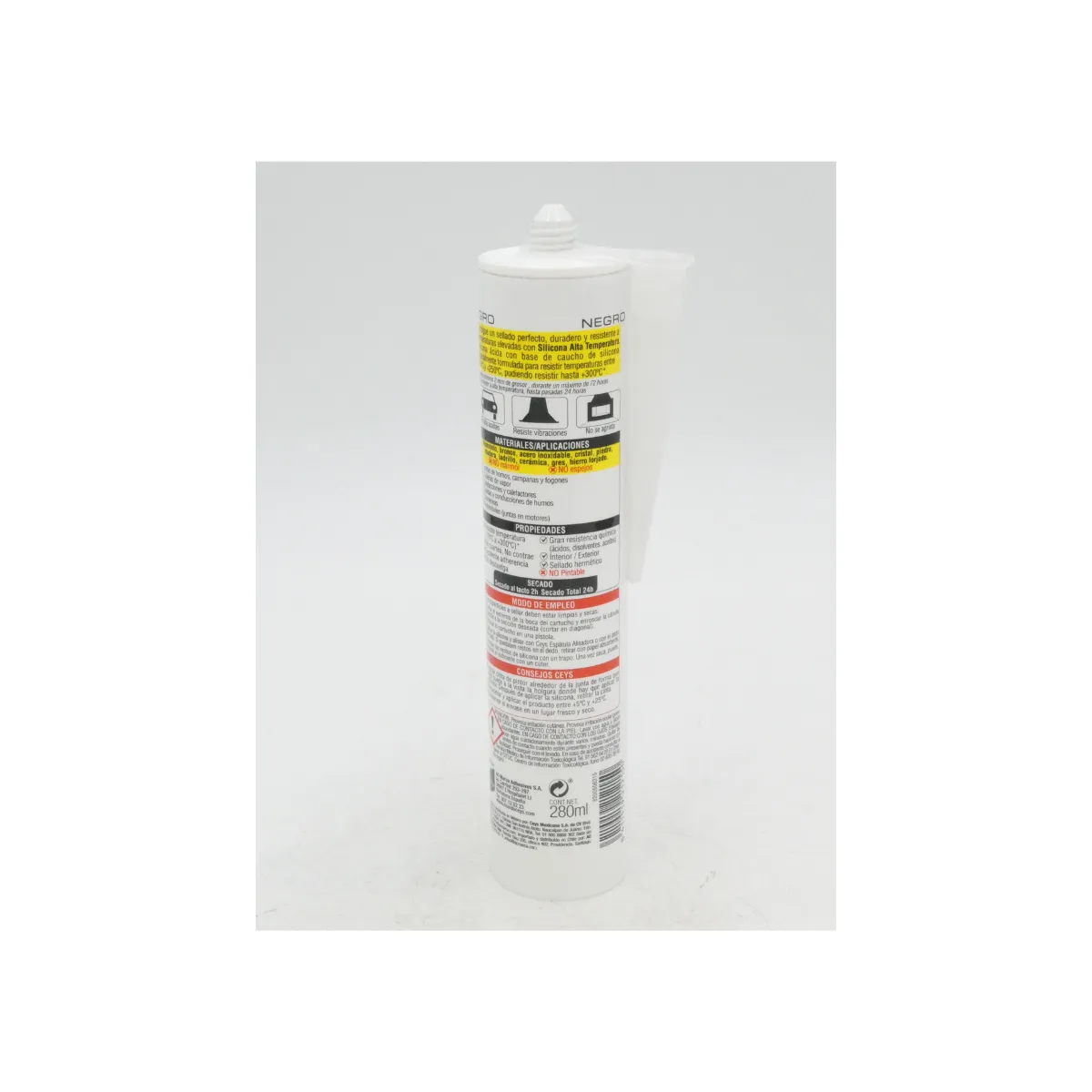 GENERICO - Silicona alta temperatura negra 280ml Ceys