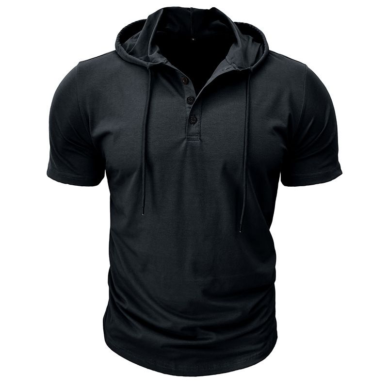 BLWOENS - Polera de manga corta de verano para hombres - Negro