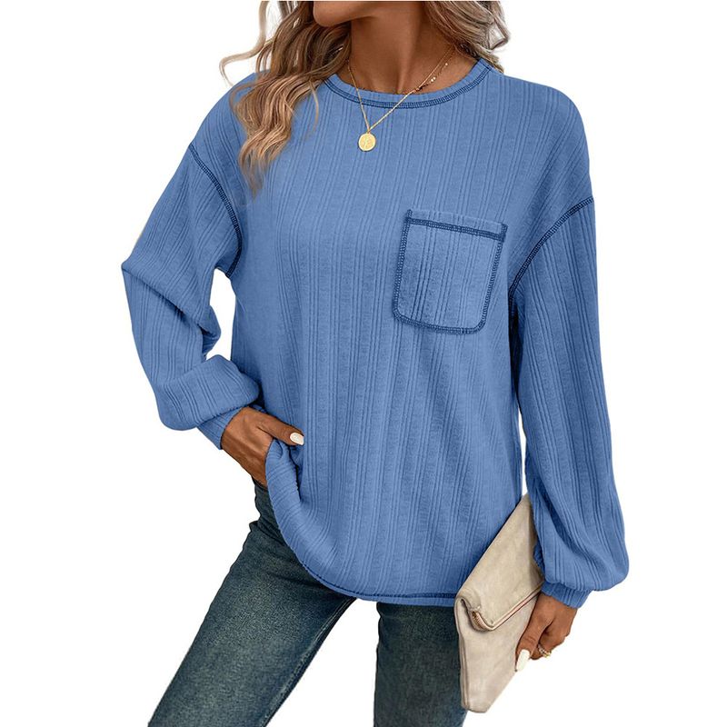 BLWOENS - Polera de manga larga para mujeres - Azul