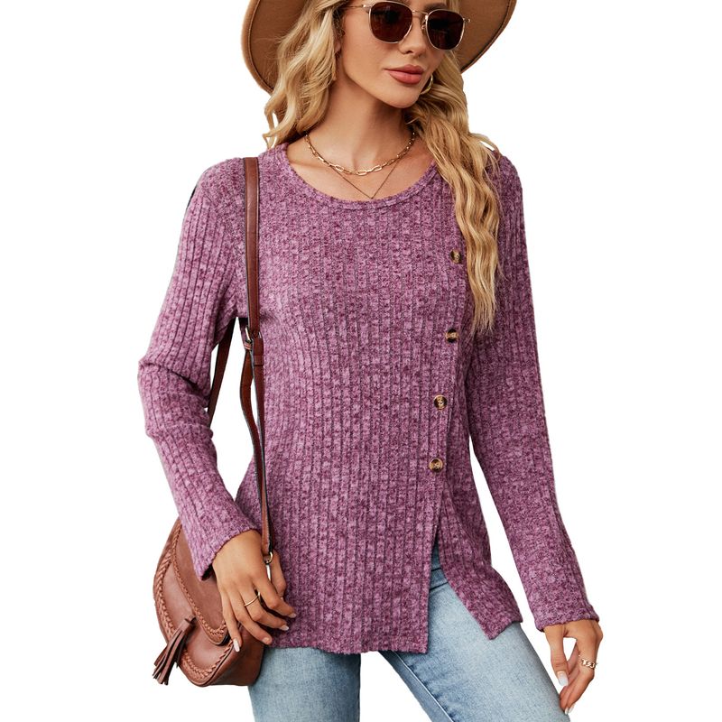 BLWOENS - Polera de manga larga para mujeres - Violeta