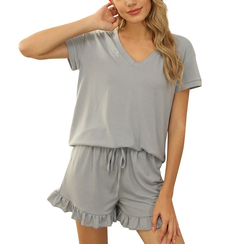 BLWOENS - polera manga corta + shorts Mujer - Gris