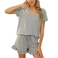 BLWOENS - Polera manga corta + shorts Mujer - Gris