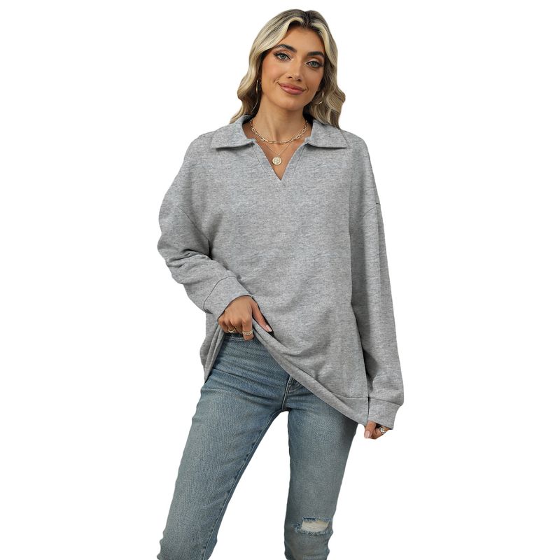 BLWOENS - Polera de manga larga de primavera y otoño para mujeres - Gris