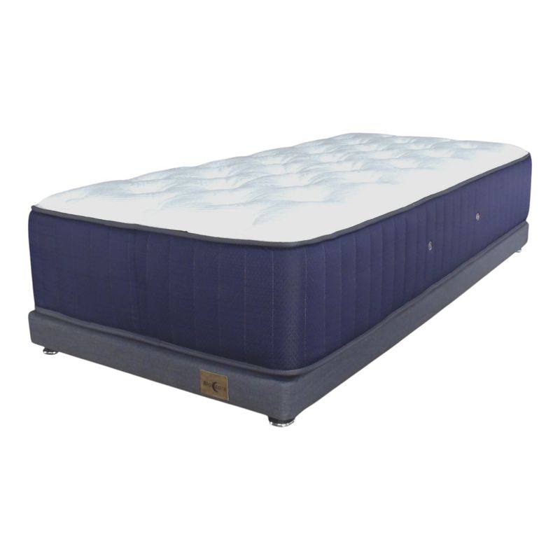 BLOCCARE - Cama Tradicional 1P Box 8cm Colchon Premium Patas Metalicas L190 cm.