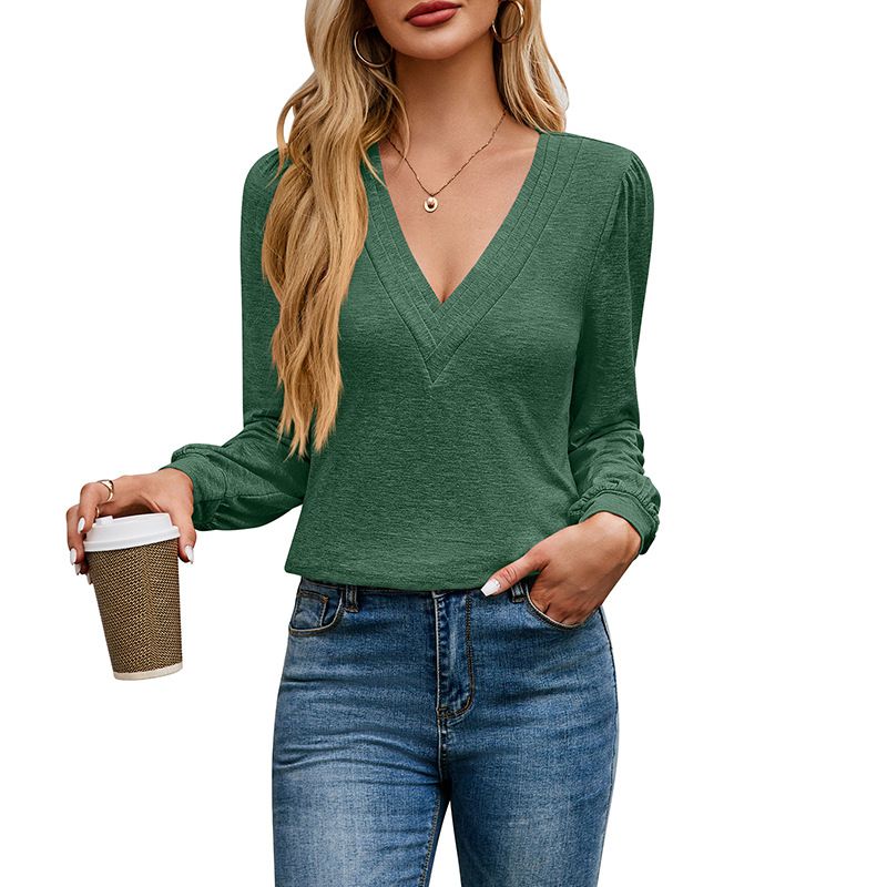 BLWOENS - Polera de manga larga de primavera y otoño para mujeres - Verde