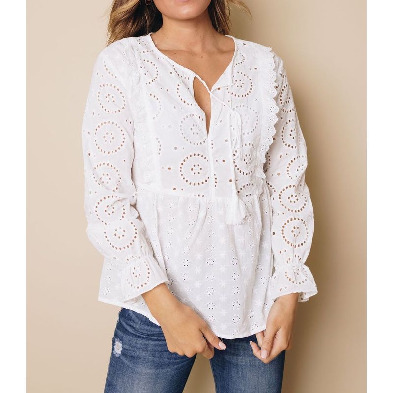 ARRAKASTA - Blusa de broderie S a 2XL