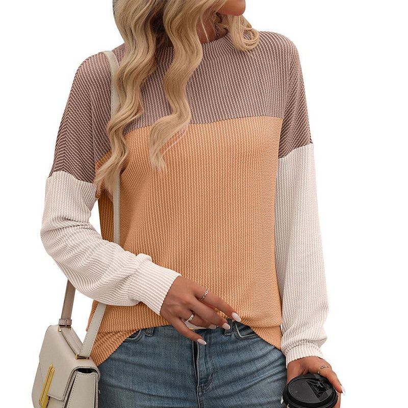 BLWOENS - Polera de manga larga para mujeres - Naranja_.