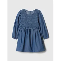 GAP - Vestido Toddler Niña Chambray Smocked Multicolor