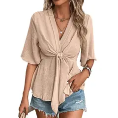 BLWOENS - Polera Manga Corta Mujer - Beige