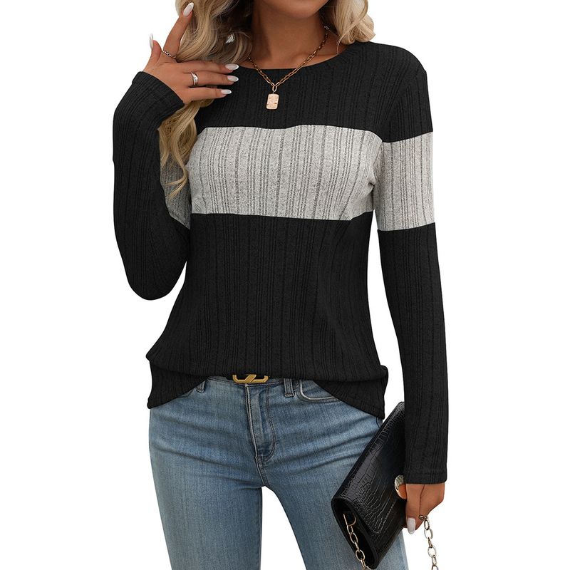 BLWOENS - Polera de manga larga para mujeres - Negro