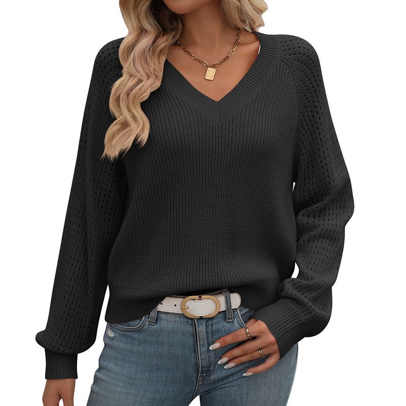 BLWOENS - Polera de manga larga para mujeres - Negro