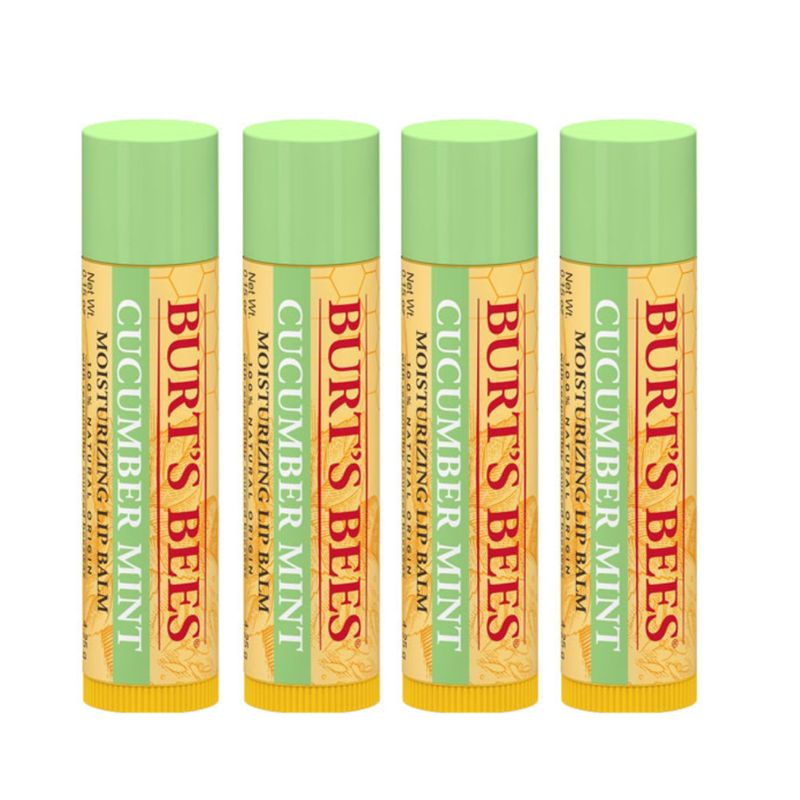 BURTS BEES - PACK X4 BÁLSAMO LABIAL PEPINO Y MENTA