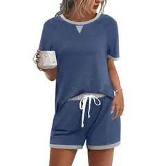 BLWOENS - Polera manga corta + shorts Mujer - Azul