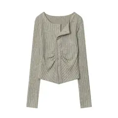 BLWOENS - Polera de manga larga de primavera y otoño para mujeres - Beige