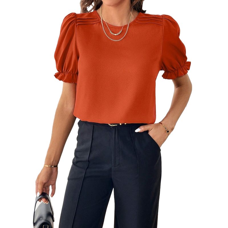 BLWOENS - Polera manga corta para mujeres - Naranjo