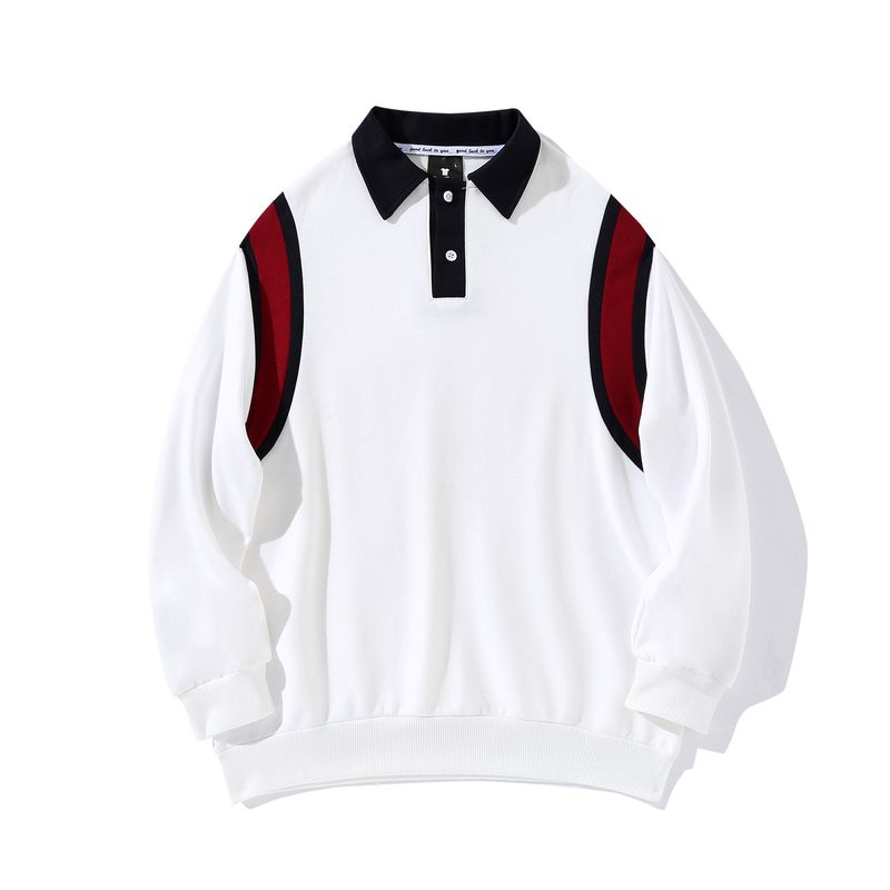BLWOENS - polera de manga larga para hombres y mujeres en primavera y otoño - Blanco