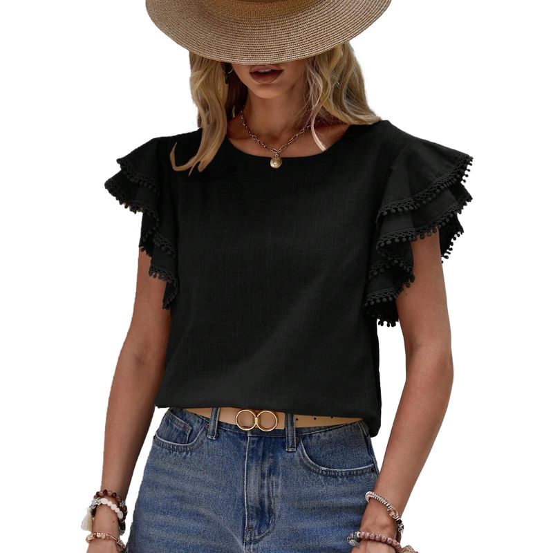 BLWOENS - Polera manga corta para mujeres - Negro
