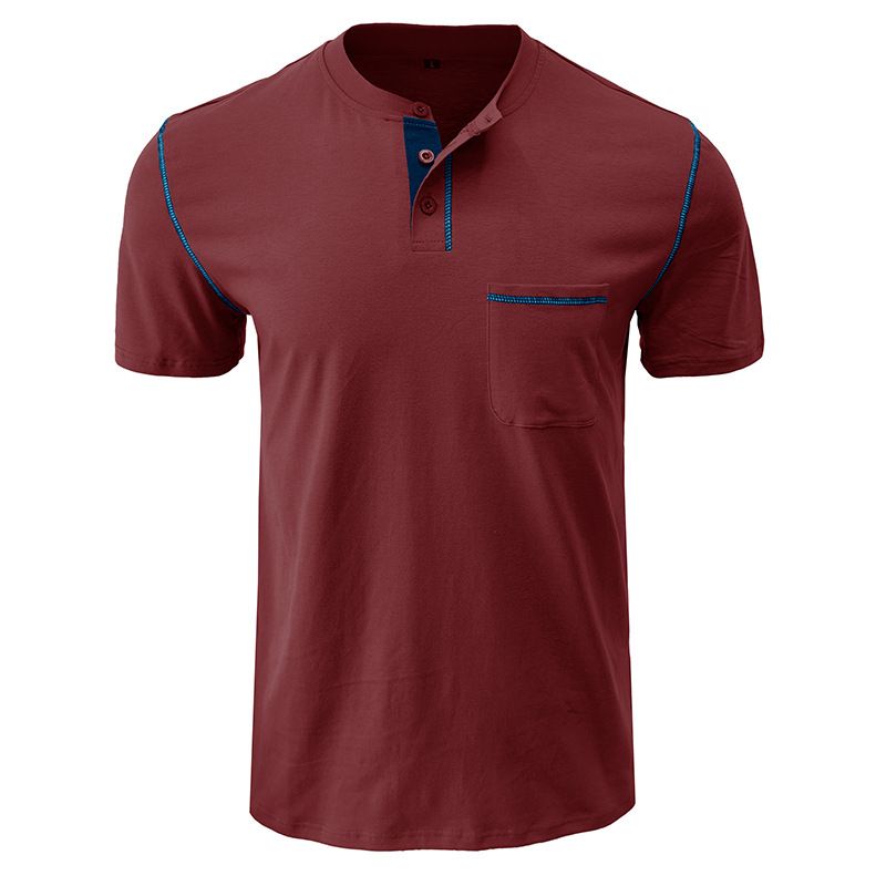 BLWOENS - Polera de manga corta de verano para hombres - Rojo