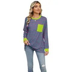 BLWOENS - Polera de manga larga de primavera y otoño para mujeres - Violeta_.