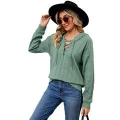 BLWOENS - Polera de manga larga de primavera y otoño para mujeres - Verde