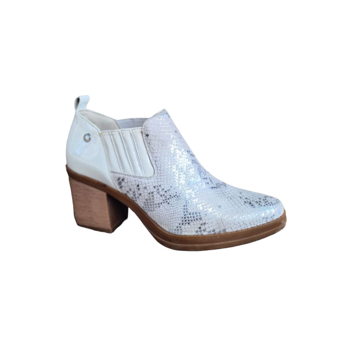 HERIEL - Zapato Negro Y Blanco Taco Mujer