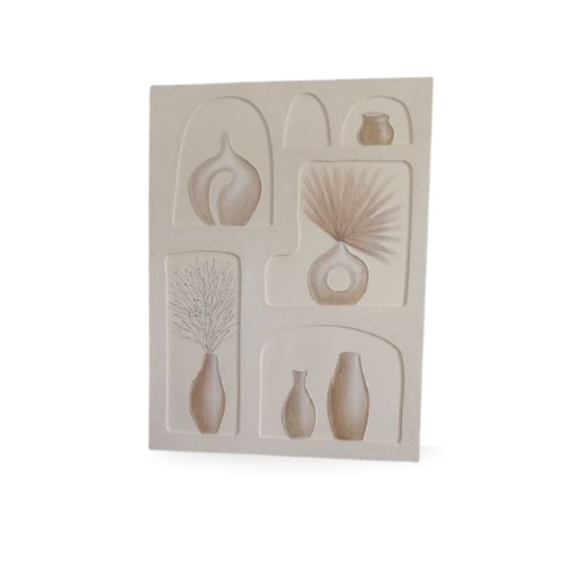 TERRA ESTILO - Cuadro Mediterráneo de Jarrones Decorativos