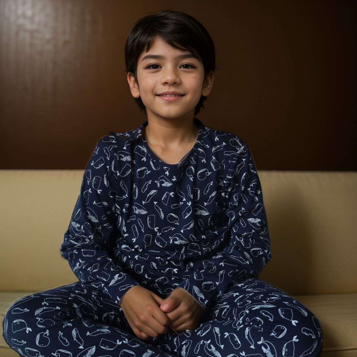 SIMPLY B - Pijama largo ballenas niño