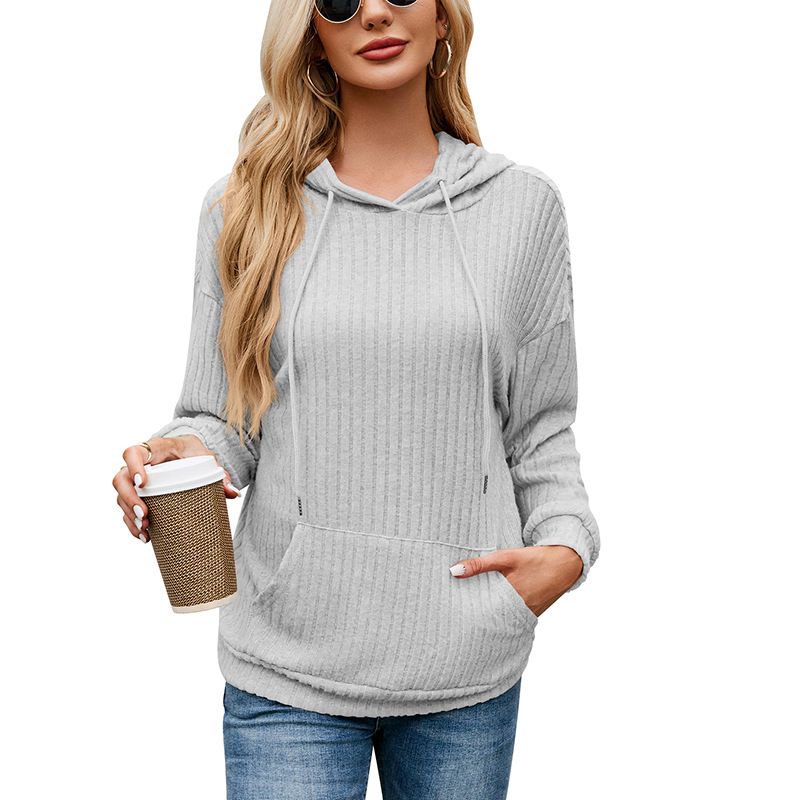 BLWOENS - Polera de manga larga de primavera y otoño para mujeres - Gris