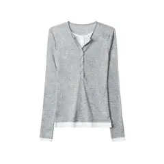 BLWOENS - Polera de manga larga de primavera y otoño para mujeres - Gris